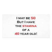 50 stamina photo greeting card
