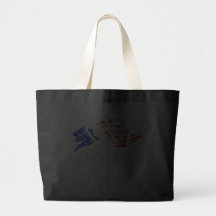 50 Waves Jumbo Tote Black Canvas Bags