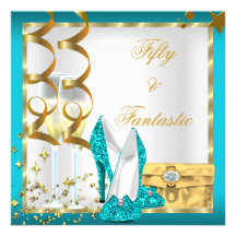 50 y fiesta de cumpleaños fantástica del oro blanc invitaciones personales 