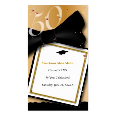 50 Year Class Reunion Informational Card Business Card Templates by lovescolor