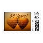50 Year Golden Anniversary Heart Stamp