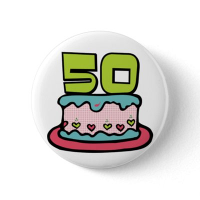 50 Year Old Birthday Cake Pin