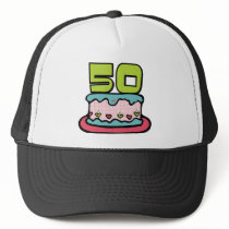 50 Year Old Birthday Cake Mesh Hat