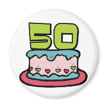 50 Year Old Birthday Cake Magnets