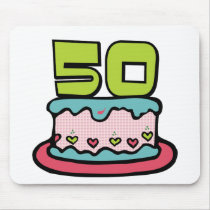 50 Year Old Birthday Cake Mouse Pads