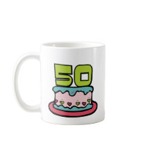 50 Year Old Birthday Cake Coffee Mugs