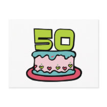 50 Year Old Birthday Cake Post Cards