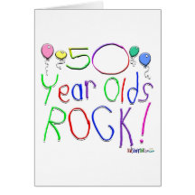 50 Year Olds Rock! Greeting Card