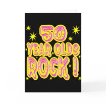 50 Year Olds Rock! (Pink) Greeting Card by TShirtDotCom 50 Year Olds Rock! (Pink) Greeting Card