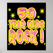 50 Year Olds Rock! (Pink) Poster Print
