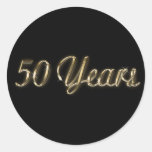 50 Years Anniversary 1.5" Diamter Round Sticker