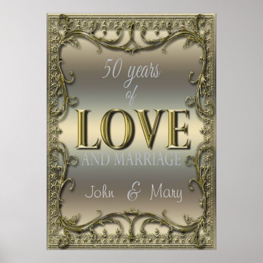 50 Years of Love Poster Zazzle