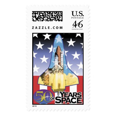 50 Years of Space - Shuttle Launch Stamp by RothGrafix