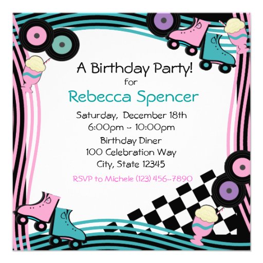 50's Diner Party Birthday Personalized Announcements