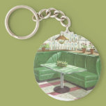 50s Green Kitchen Booth Keychain