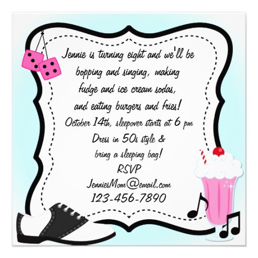 50s Hop Birthday Invitation