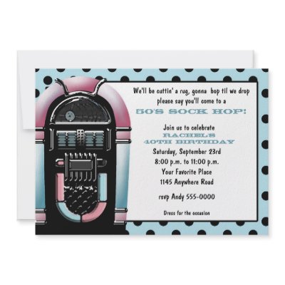 50s Jukebox Birthday Invitation by mousearte