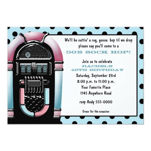 50s Jukebox Birthday Invitation | Zazzle