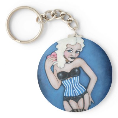 50's Pin-up Keyring Keychains by faerysayles