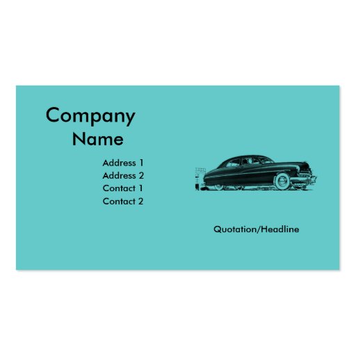 50s Retro Automobile Business Card Template (front side)