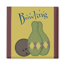50s Retro Bowling Refrigerator Magnets