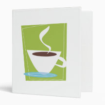 50s Retro Coffe Cup Graphic 3 Ring Binders