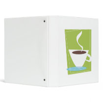 50s Retro Coffe Cup Graphic 3 Ring Binders