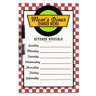 50's Retro Diner Menu Dry-Erase Whiteboards