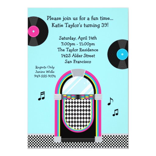 50's Retro Party Invitation | Zazzle