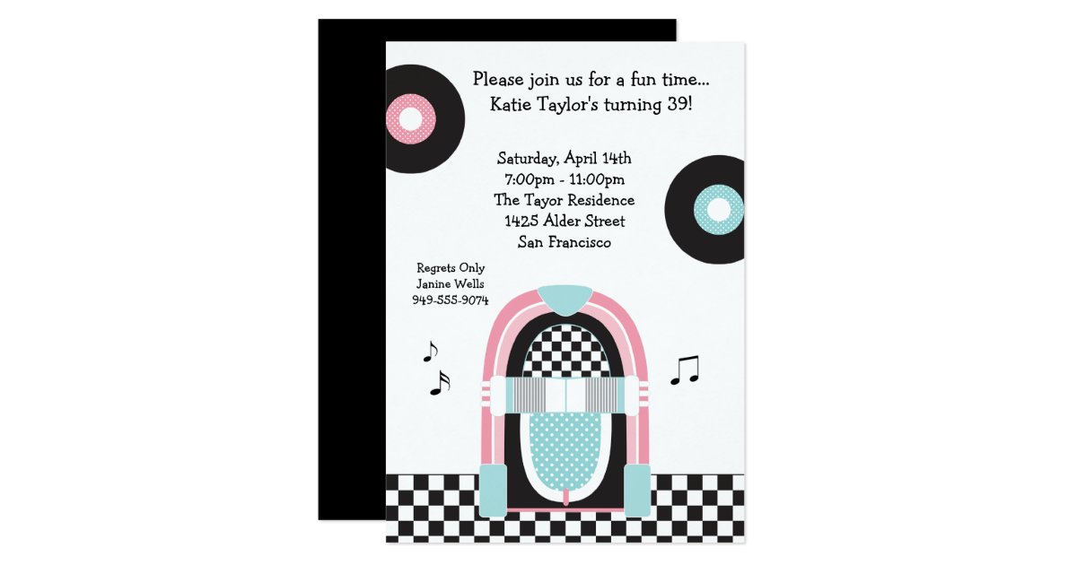 50's Retro Party Invitation | Zazzle