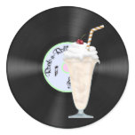 50s Rock and Roll Round Stickers