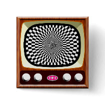 50s Television Op Art Button