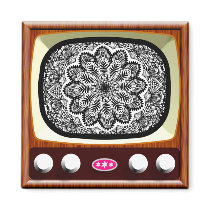 50s TV Living Black and White Fridge Magnet