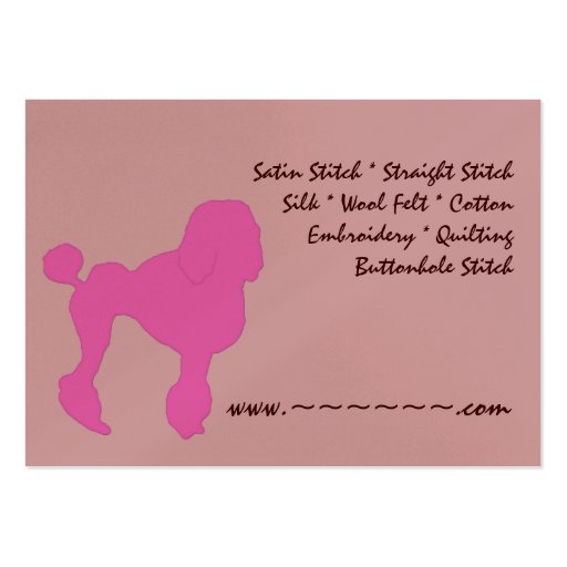 50s Vintage Pink Felt Poodle Business Card Templates (back side)