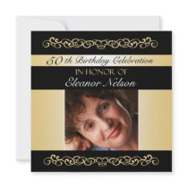50th-59th Birthday Party Invitations With Photo