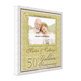 50th Anniversary 16x16 Personalized Photo Canvas Stretched Canvas Print