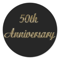 50th Anniversary 1.5" Diamter Round Sticker