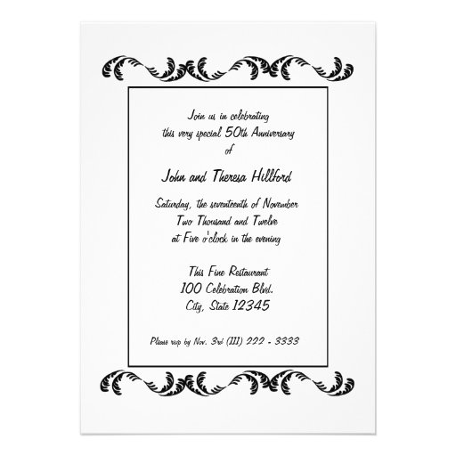 50th Anniversary Antique Car Invitations