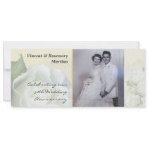 50th Anniversary - Antique White Wedding Rose Announcement