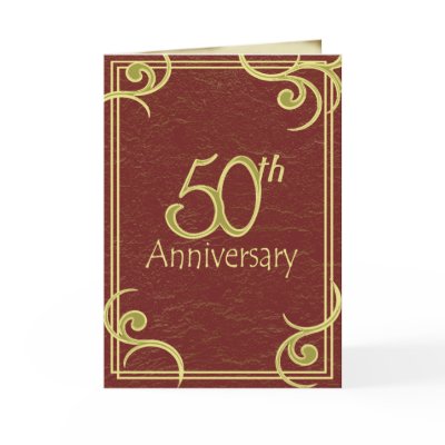 50th Anniversary Book/ Invitation Greeting Cards by sheezl80