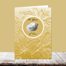50th Anniversary Card -- Golden Flowers