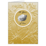 50th Anniversary Card -- Golden Flowers