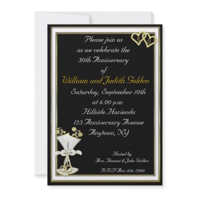 50th Anniversary Champagne Black Invitation by StarStock