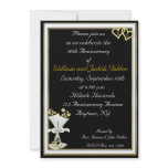 50th Anniversary Champagne Black Invitation