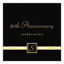 50th Anniversary - Classic Monogram Invitations