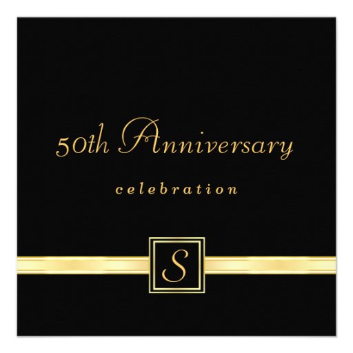 50th Anniversary - Classic Monogram Invitations (front side)