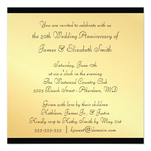 50th Anniversary - Classic Monogram Invitations