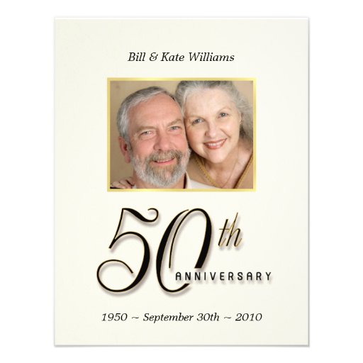 50th Anniversary - Contemporary Photo Invitations