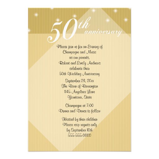 50th Anniversary Dinner Invitation 5" X 7" Invitation Card | Zazzle