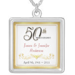 50th Anniversary Elegant Keepsake Pendant